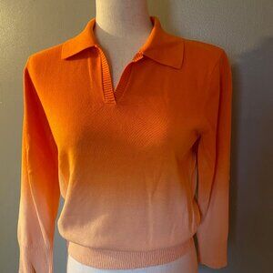 Evie Tangerine Dreams Ombre Cotton Sweater | Size M | NWT